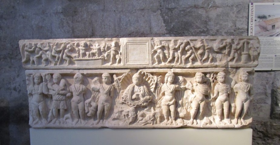 fresque romaine musée archéologique Sant Pere de Galligants Gérone Costa Brava