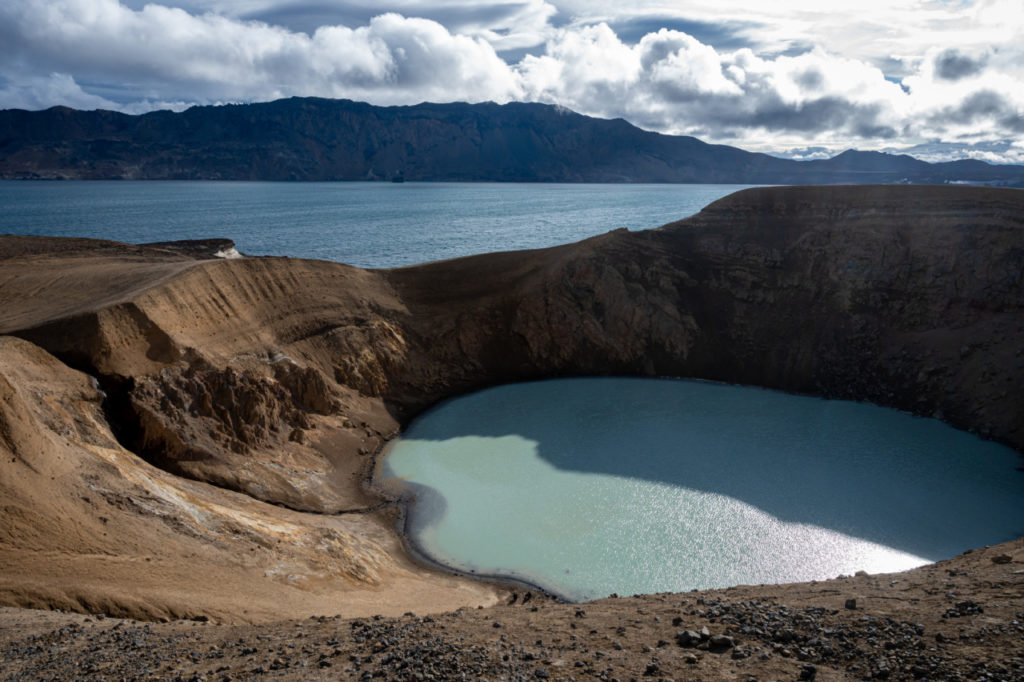 Le cratère du volcan Askja est devenue un lac somptueux.
