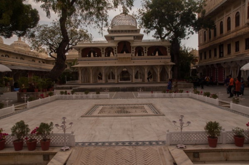 La fin de la visite du City-palace à Udaipur en Inde