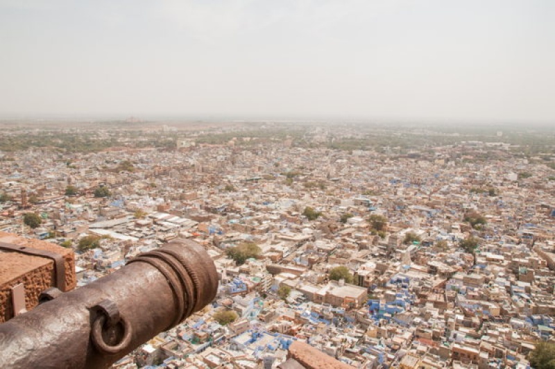 Les canons du fort de Jodhpur en Inde