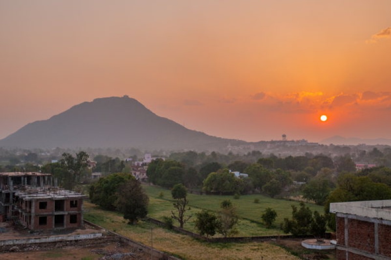 Coucher de soleil à Pushkar en Inde
