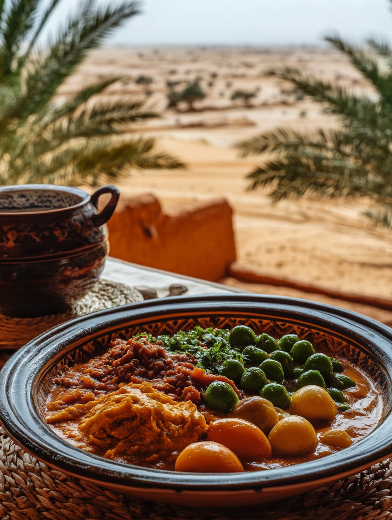 tajine marocain servi dans le désert de Merzouga