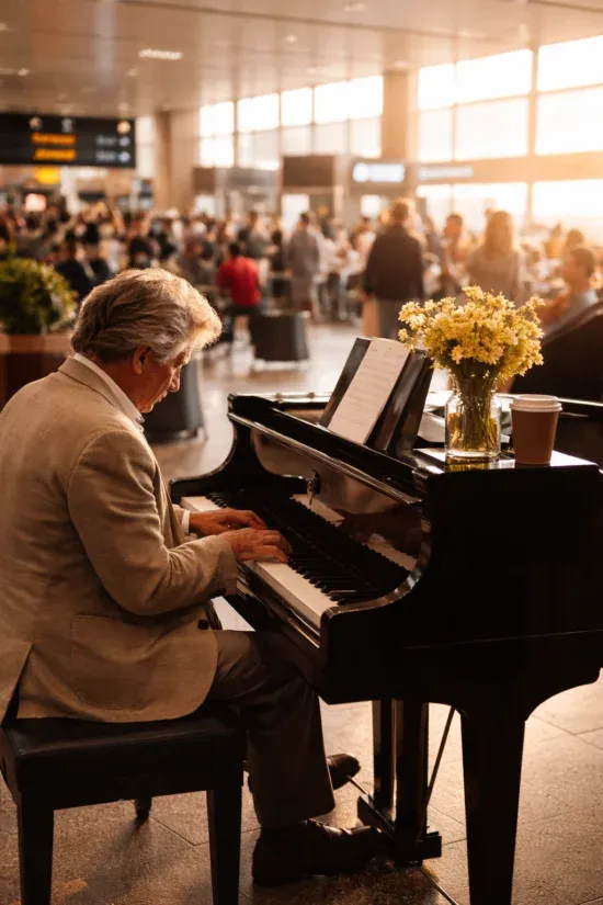 pianiste aéroport new york