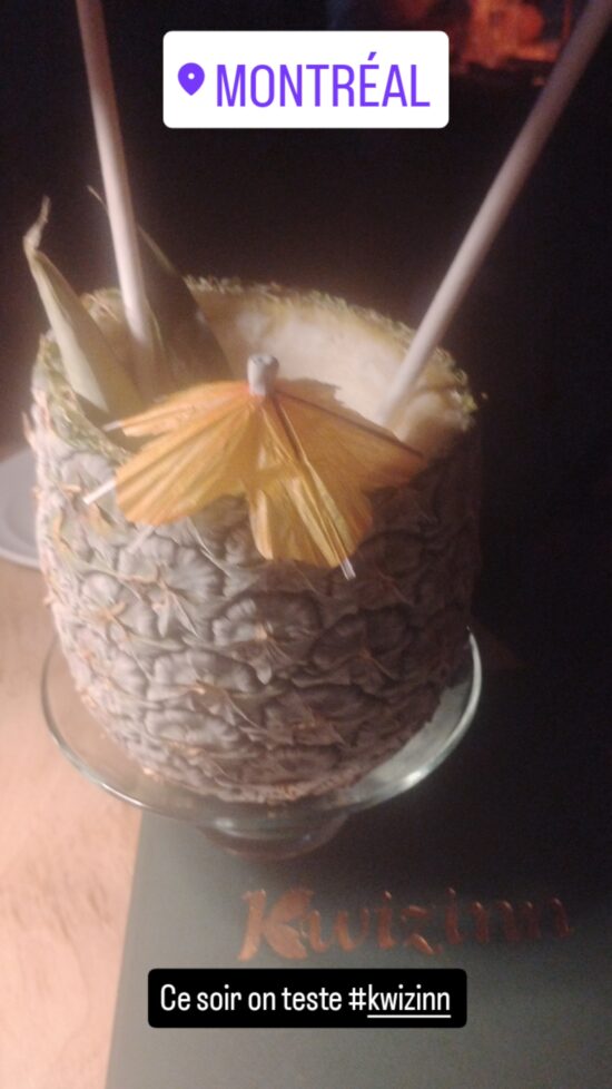 Cocktail Kwizinn, une merveille à siroter à deux. Il ne manque plus que la mer...